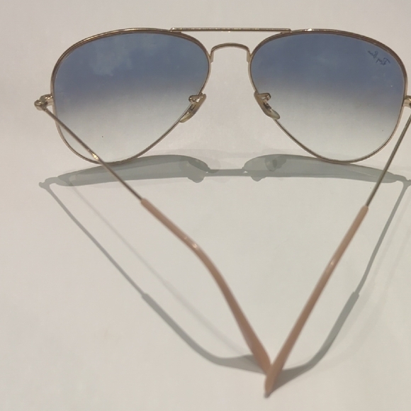 Ray-Ban Gold and Blue Aviator Sunglasses - Picture 5 of 6
